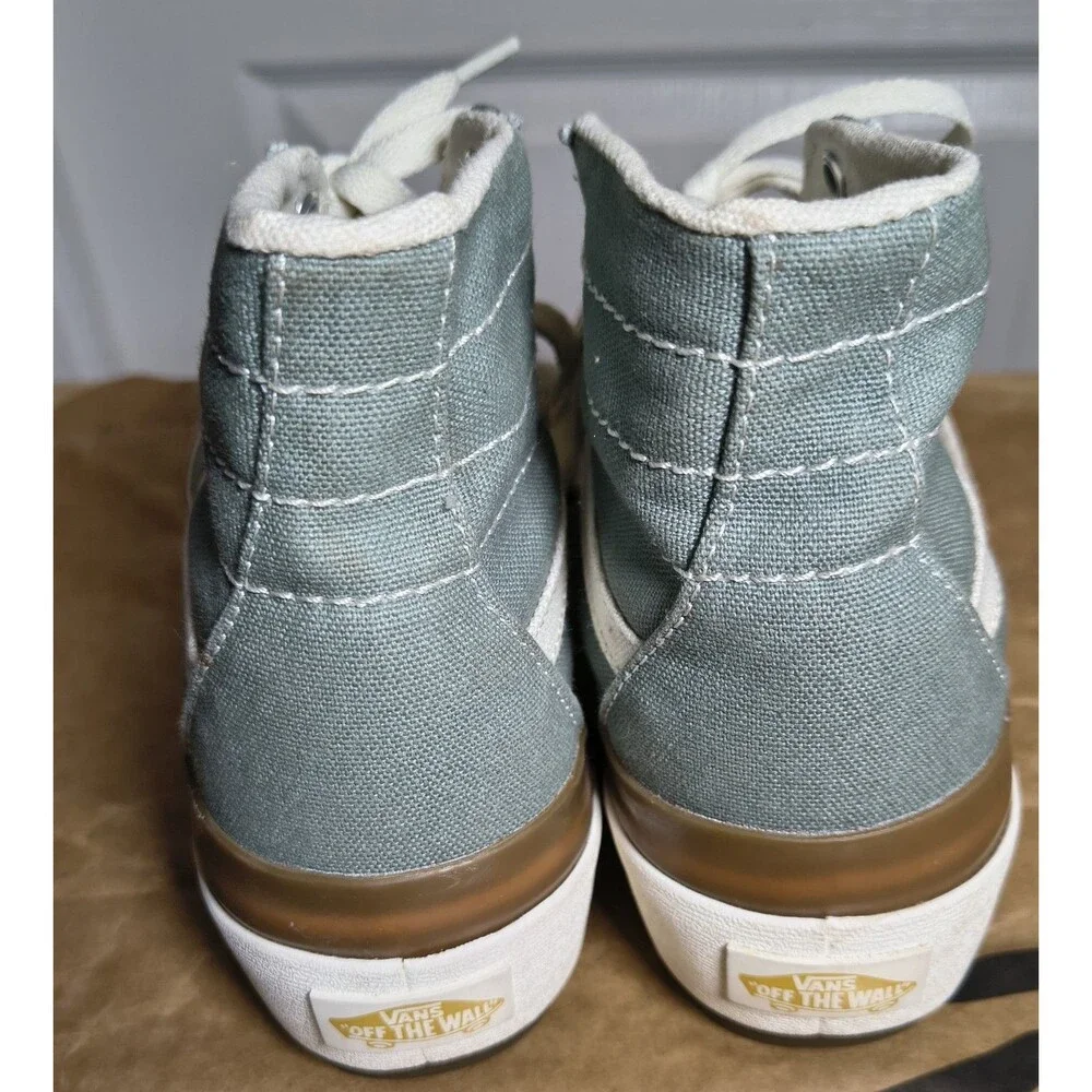 Vans Sk8 Hi Tapered Stacked Platform Shoe Sneaker Green Milieu Gum Sz Men 8/W9.5